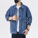 Men's Autumn Loose Casual Fashion Lapel Versatile Denim Jacket_mkmklike.com