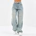 Women's Clothing Wide Leg Pants Women's High Waist Wide Leg Jeans - Vintage Blue Cotton Denim Pants For Casual & Office Wear_mkmklike.com