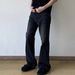 Vintage-Inspired Cleanfit High Street Jeans - Black Washed Flared Straight Leg Denim Pants For Teens_mkmklike.com