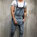 Men's Distressed Overalls - Vintage Washed Denim Bib Overalls With Adjustable Straps & Ripped Details (S-Xxxl, Slim Fit, Retro Streetwear)_mkmklike.com