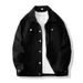 Men's Vintage Denim Jacket, Casual Loose Fit Distressed Coat With Turn-Down Collar, Stylish Retro Outerwear For Spring & Fall _mkmklike.com