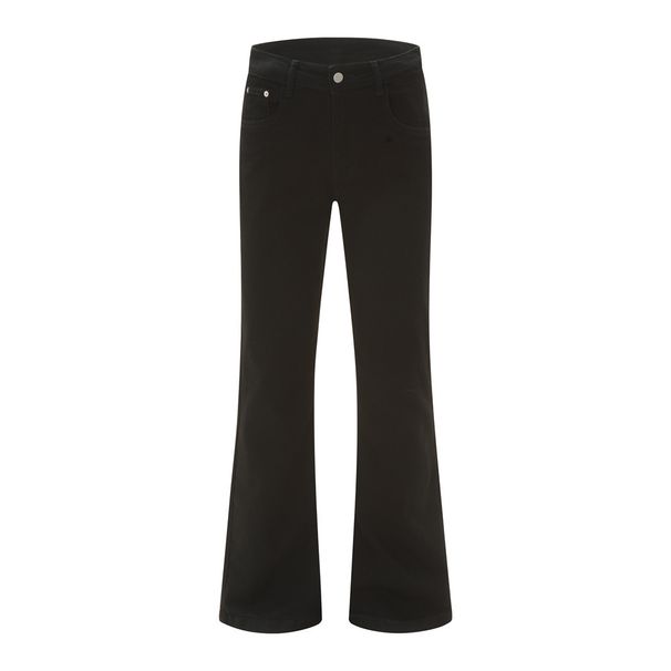 Men's Hippie Vintage Solid Black Flare Jeans – Cleanfit Wide-Leg Denim Pants For Retro & Streetwear Looks (Sizes S-XXL)_mkmklike.com