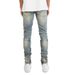 Men's Clothing Men's yellow mud trousers zipper high street trend tight stretch retro skinny jeans_mkmklike.com
