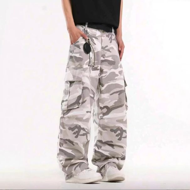 Men's Clothing Cargo Jeans – Washed Olive Relaxed Fit Straight-Leg Workwear Pants With Multi-Pockets (Military-Inspired, Streetwear Staple)_mkmklike.com