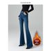 Women's High Waist Stretch Flared Jeans - Slim Fit, Butt Lifting, Retro Style (Regular & Long Length, Fleece Lined Options Available)_mkmklike.com