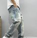 Men's Clothing High End Graffiti Hand Painted Handsome Trendy Brand Ins American Jeans Men's Loose Small Straight Spring And Autumn Long Pants_mkmklike.com