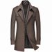 Men's Wool Wool Trench Coat Scarf Collar Mid Length Wool Coat Jacket_mkmklike.com