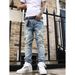 Streetwear Distressed Jeans – Slim Fit Vintage Washed Denim (S-3XL, Hip-Hop Stretch, Faded Blue, Casual Everyday Wear, Unisex Urban Style)_mkmklike.com