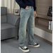 Men's Korean Streetwear Vintage Washed Denim Pants – Relaxed Harem Fit, Distressed & Faded, Stylish & Versatile (Size 28-36)_mkmklike.com