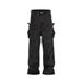 Men's Dark Wash Distressed Work Jeans High Street Style Multi Pocket Avant Garde Heavy Duty Dirty Style Artillery Shell Paratrooper_mkmklike.com