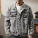 Men's Clothing Vintage Washed Denim Jacket – Oversized Workwear Coat For Men (Sandstone, M-XXXL) Hot-selling_mkmklike.com