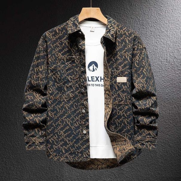 Northfold Light European American Loose Denim Men's Designer Vintage Jacquard Jacket Spring And Autumn Stylish Trendy_mkmklike.com