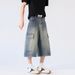 2026 Cowboy|European And American Multi-pocket Skateboard Hip-hop Denim Shorts Men, Trendy Loose-fitting Mid-length_mkmklike.com