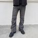Men's Post-Apocalyptic Distressed Jeans – Patchwork Flared Pants With Raw Hem & Streetwear Edge_mkmklike.com