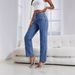 Women's Jeans Casual Wide Leg Pocketless Denim Plain Jeans Casual Wide Leg Denim Pants Trousers_mkmklike.com
