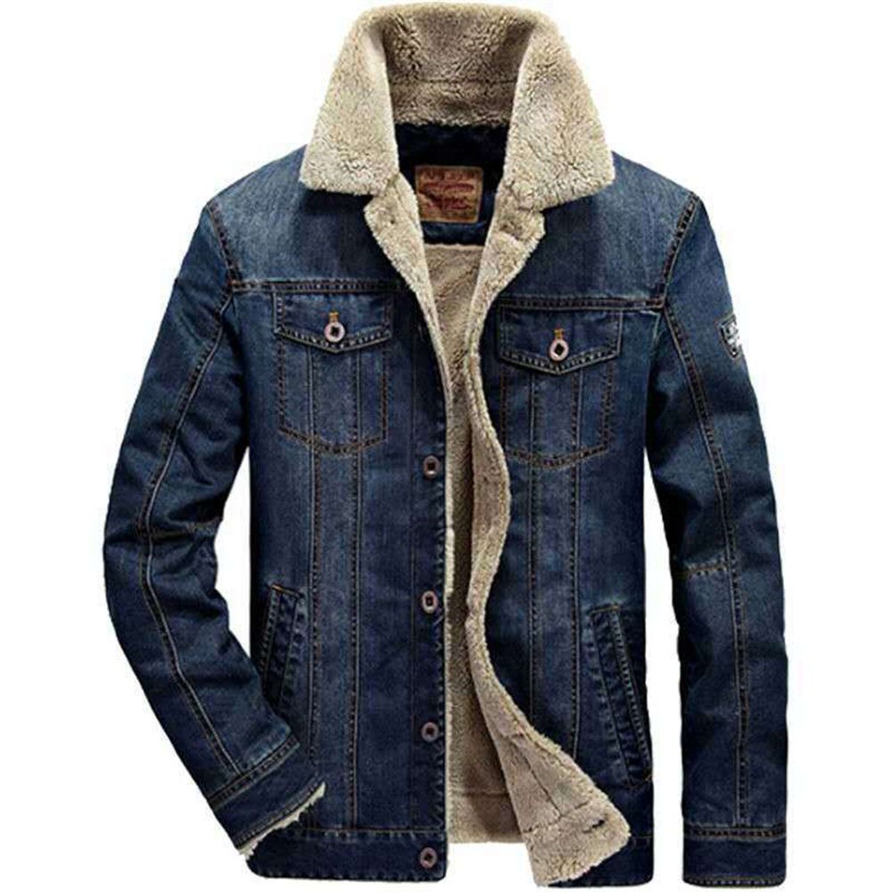 2026 Fashion Wintercoat Cowboy Outerwear Men's Cotton Lapel Long Sleeve Single-Breasted Thick Keep Warm Fleece Denim Jacket M-6XL_mkmklike.com