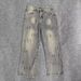 Men's Slim Fit Stretch Jeans Lightweight Summer Denim Artistic Wash Hand-Painted Details_mkmklike.com