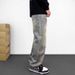 Men's Retro Street Spring Ripped Jeans Ink Splatter Sequins Style Loose Versatile Straight Leg Trousers_mkmklike.com