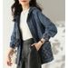Women's Loose Large Size Denim Short Jacket with Hood Fashionable Korean Style Spring Autumn Waisted Casual Top_mkmklike.com