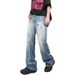 Nordmann European And American Style Gradient Ripped Jeans For Men Cleanfit High Street Cool Micro Flare Couple Slim Pants_mkmklike.com
