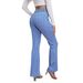 2025 European And American Cross-Border Elastic Waist High-Waist Stretch Slim Fit Flared Hip-Lifting_mkmklike.com
