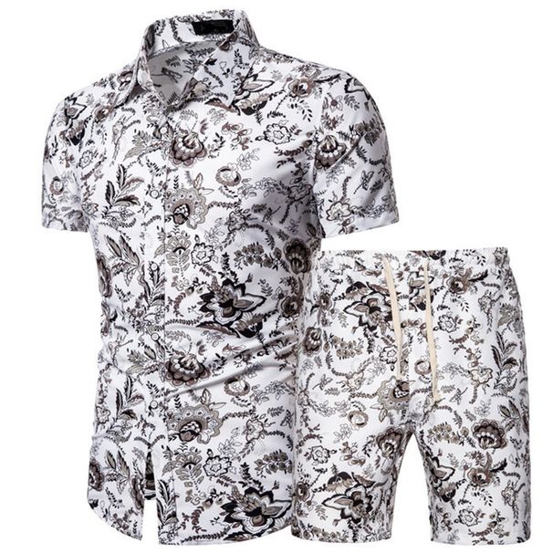 Men's Clothing Short Sleeve Shirt Printed Shirt Set _mkmklike.com