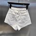 White Slimming Washed Denim Shorts for Women Versatile Comfortable Wide Leg A-Line Hot Pants Sexy Stylish Summer 2026_mkmklike.com