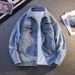 Men's Denim Jacket – Classic Denim Trucker Jacket With Button-Up Collar, Stylish & Durable Workwear Coat_mkmklike.com