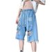 Men's Clothing Men's Ripped Denim Shorts Fashion Brand Ink Splatter Pattern Trendy Frayed Edges Loose Fit Summer Style Five Point Pants_mkmklike.com