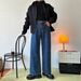 Nordmann Men's Jeans Korean Loose Straight Wide-Leg Ins Trend Versatile Casual American Style Dark Blue Long Pants_mkmklike.com
