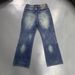 Vintage Washed Denim Jeans – Relaxed Fit Workwear Trousers With Artisan Distressing & Embroidery (S-XXL, Classic Blue, Non-Stretch, Straight-Leg)_mkmklike.com