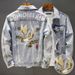 Men's Clothing Men's Slim Fit Denim Jacket Style Retro Workwear Embroidered Top Handsome Trendy Casual Spring Autumn_mkmklike.com