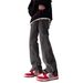 Men's Clothing Heavyweight Black Straight Leg Jeans Slightly Flared Casual Long Pants Mid Waist High Street Versatile Denim_mkmklike.com