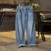 High-Waisted Straight Leg Jeans For Men Casual Loose Fit Wide Leg Trousers Trendy Spring Autumn_mkmklike.com