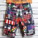 Plaid Denim Shorts For Young Men Casual Stylish Summer Loose Fit Straight Leg Five Point Length_mkmklike.com