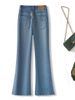 High Waist Flared Fleece-Lined Jeans For Women - Winter Warm Stretch Bootcut Pants, Retro & Elegant Denim With Micro Flare_mkmklike.com