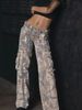 Women's Clothing Streetwear Camouflage Cargo Pants For Women - Low-Rise Loose Fit Denim Work Pants With Pockets, Trendy Urban Style (S/M/L/XL)_mkmklike.com