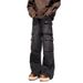 American Workwear Jeans, Men's Spring Autumn Loose Straight Multi Pocket Pants, Rugged And High-End Wide Leg Pants_mkmklike.com
