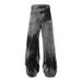 Men's Clothing Washed And Distressed Multi Pocket Design Straight Slim Loose Wide Leg Casual Retro High Street Personality Men's Jeans_mkmklike.com