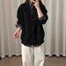 Vintage Waffle Pattern V-Neck Cardigan Unisex Autumn Winter Trendy American Cleanfit Loose Versatile Top Jacket_mkmklike.com