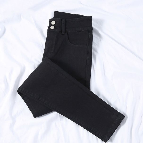 High-Waisted Skinny Jeans For Women – Stretch Slim Fit Retro Blue Denim Pants | Flattering Figure-Hugging Design (Classic Wash, Black, Grey Options)_mkmklike.com