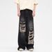 Ripped Jeans Men's Summer Ruffian Handsome American High Street Retro Wide-leg Pants Trendy Brand Loose Straight Casual Trousers_mkmklike.com