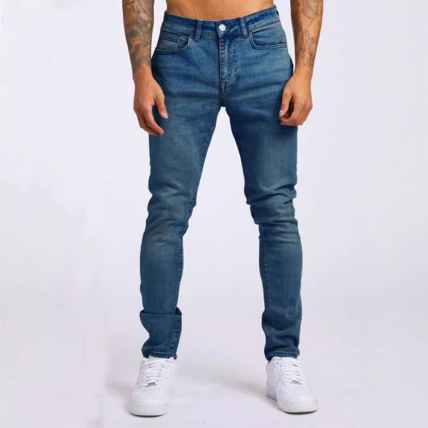 Men's Clothing Jeans Ins Trendy Slim Denim Trousers_mkmklike.com
