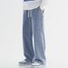 Men's Clothing Straight Jeans Spring And Summer Thin High Street Loose Wide Leg Pants Men's Long Pants_mkmklike.com