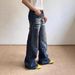 Retro Light Blue Men's Jeans High Street Hip Hop Stacked Design Straight Leg Loose Fit_mkmklike.com