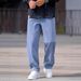 "Men's Summer Loose Straight Leg Jeans – Trendy Light Blue Denim Pants (1046 Blue/Black/Washed Black, S-XXL)"_mkmklike.com