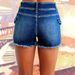 Women's Clothing Elastic High Waist Washed Women's Denim Shorts Denim Shorts Women_mkmklike.com