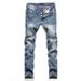 Men's Clothing Men's Fashion Ripped Nostalgic Jeans Straight Slim Button Men's Jeans_mkmklike.com