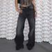 Women's Straight Jeans Street Style Basic Washed Gradient Color Glitter Hot Diamond Wide Leg Slimming Fit Denim_mkmklike.com