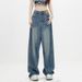 Pear-Shaped Body Wide-Leg Jeans For Women Plus Size Slimming High-Waist Straight Summer New Loose Floor-Length Pants_mkmklike.com